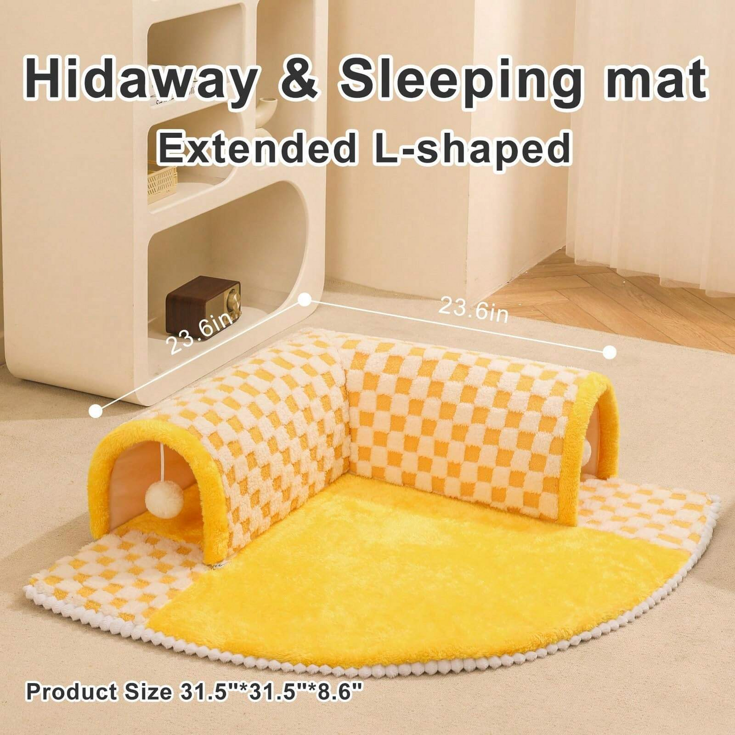 Cozy Hideaway Plush Cat Tunnel | Multi-Functional Sleeping mat & Play Tunnel