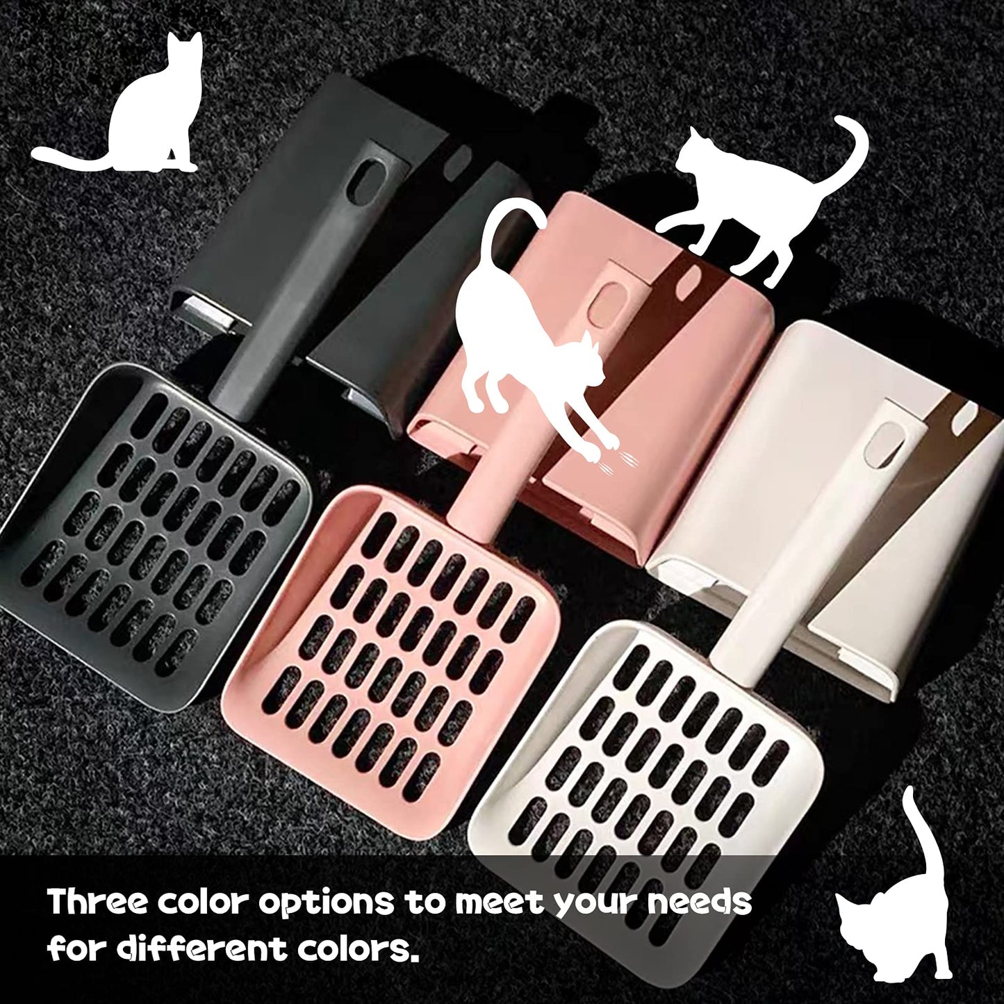 Stylish Cat Litter Scoop Set with Holder | Modern, Frosted ABS Plastic | Bestseller