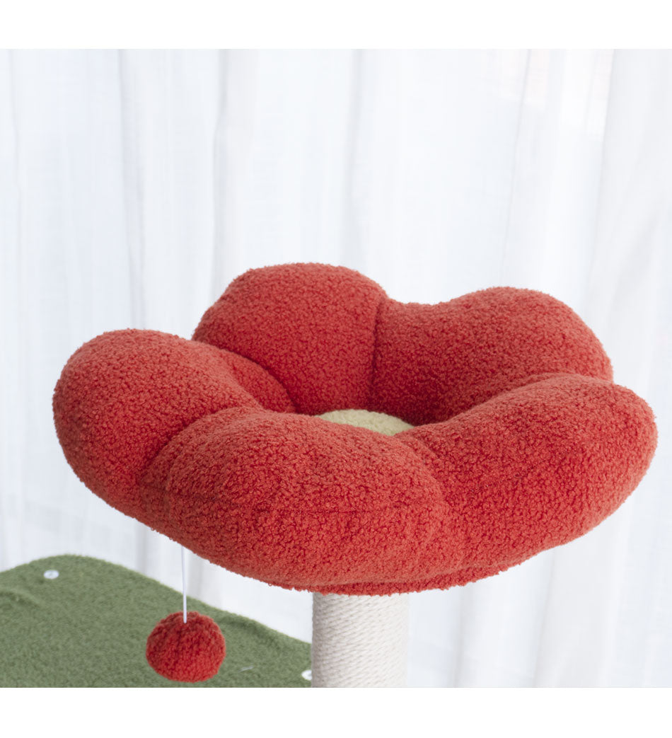 Tolea Large Multi-Cat Floral Cat Tree | Stable 3-Tier Tower with Two Cozy Condos