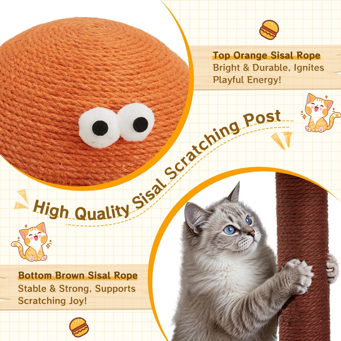 Hamburger Shape Cute Small Cat Scratcher for Indoor Cats