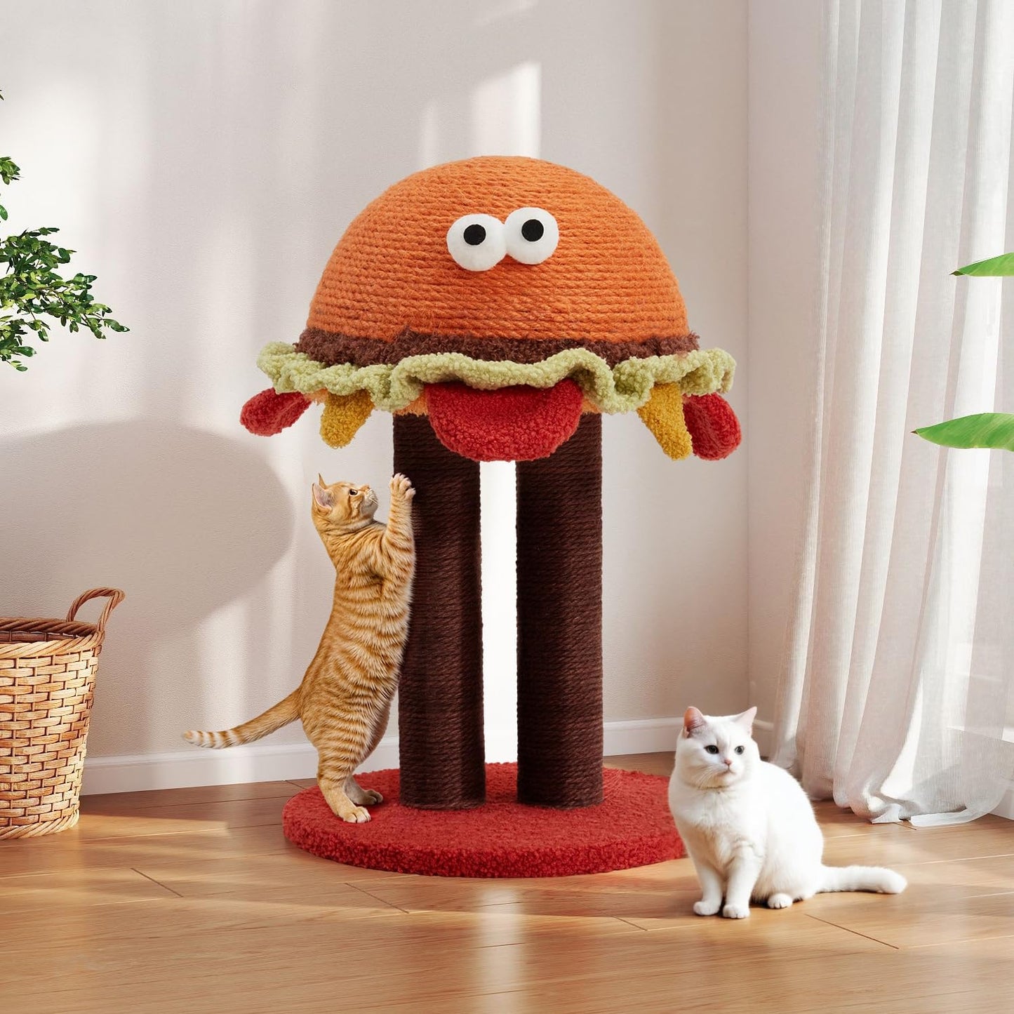 Hamburger Shape Cute Small Cat Scratcher for Indoor Cats