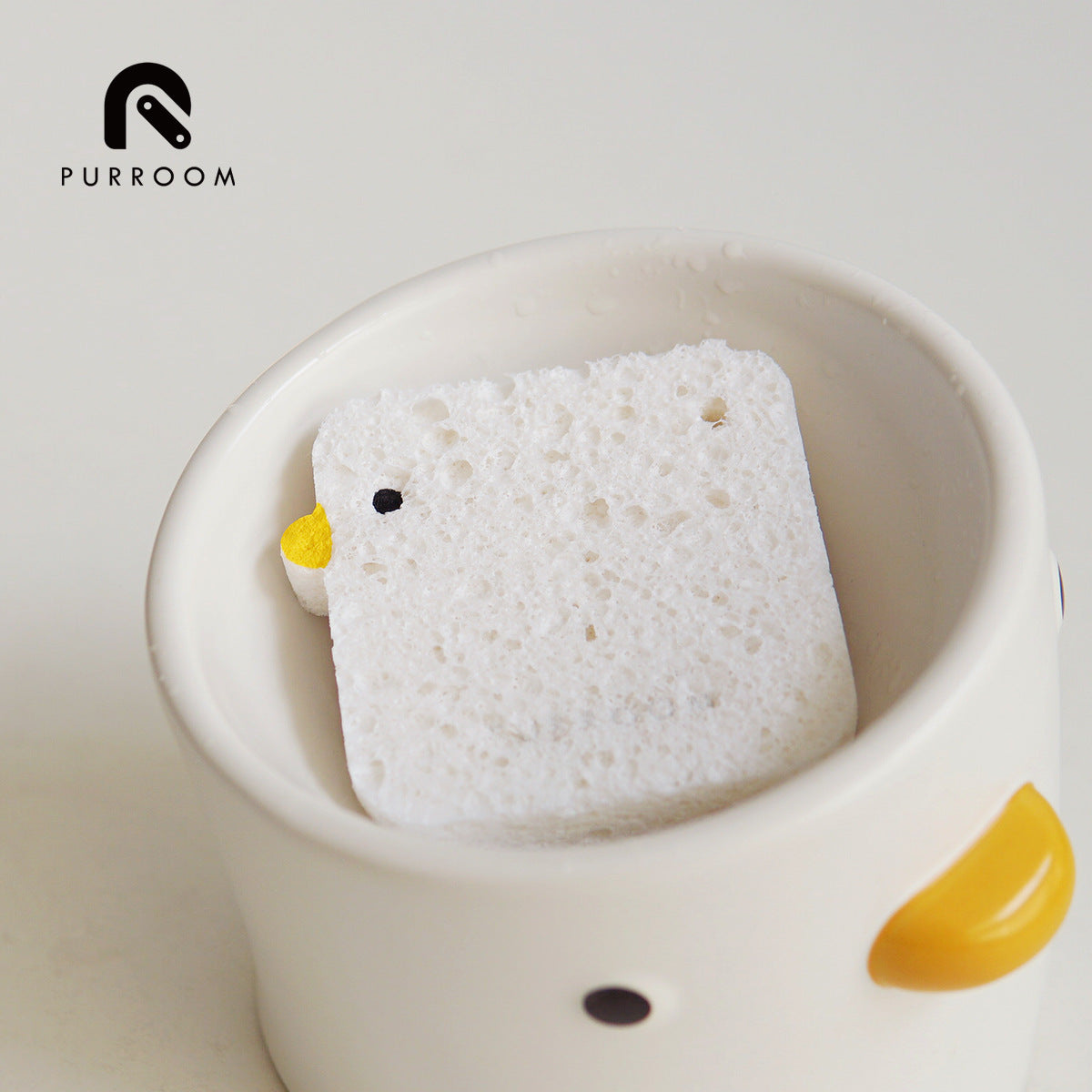 Cute Chicken Wood Pulp Sponge | Fast-Drying & Antibacterial Kitchen/Pet Scrubber