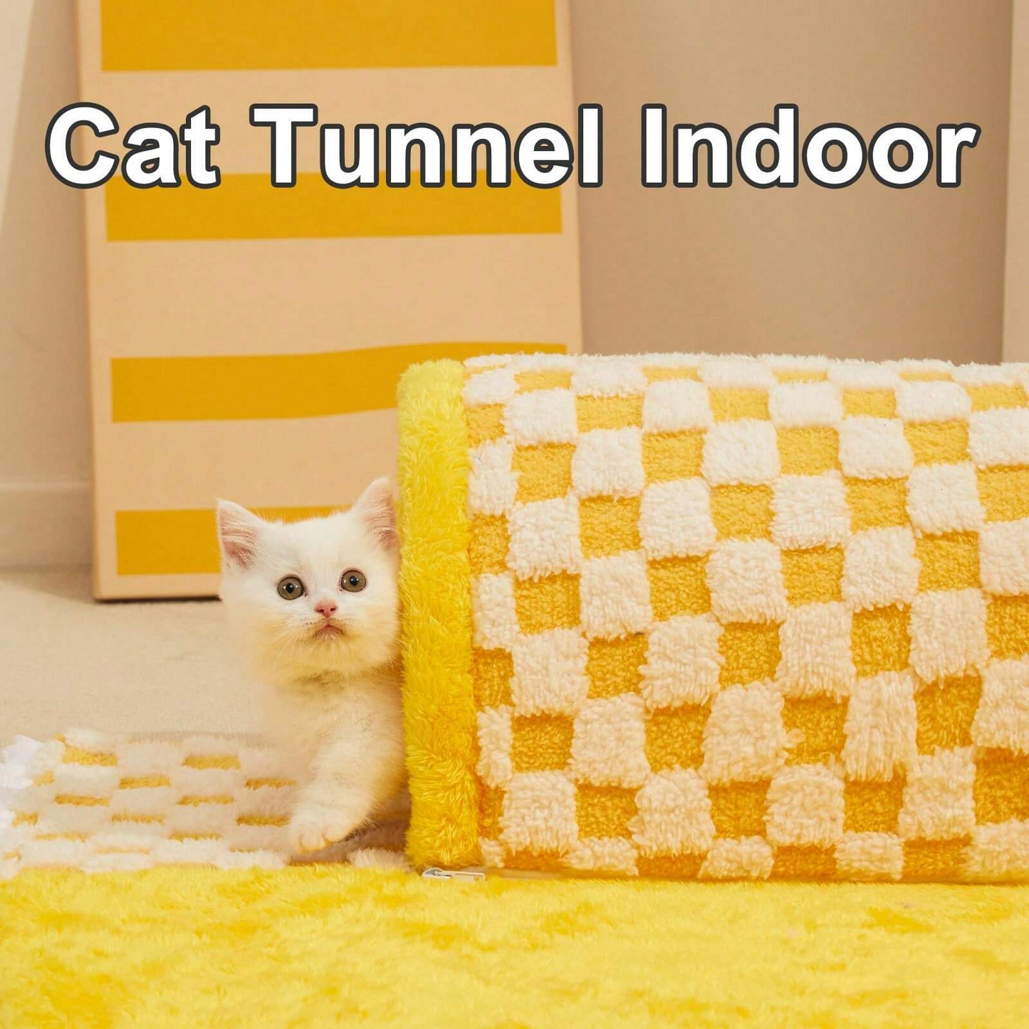 Cozy Hideaway Plush Cat Tunnel | Multi-Functional Sleeping mat & Play Tunnel