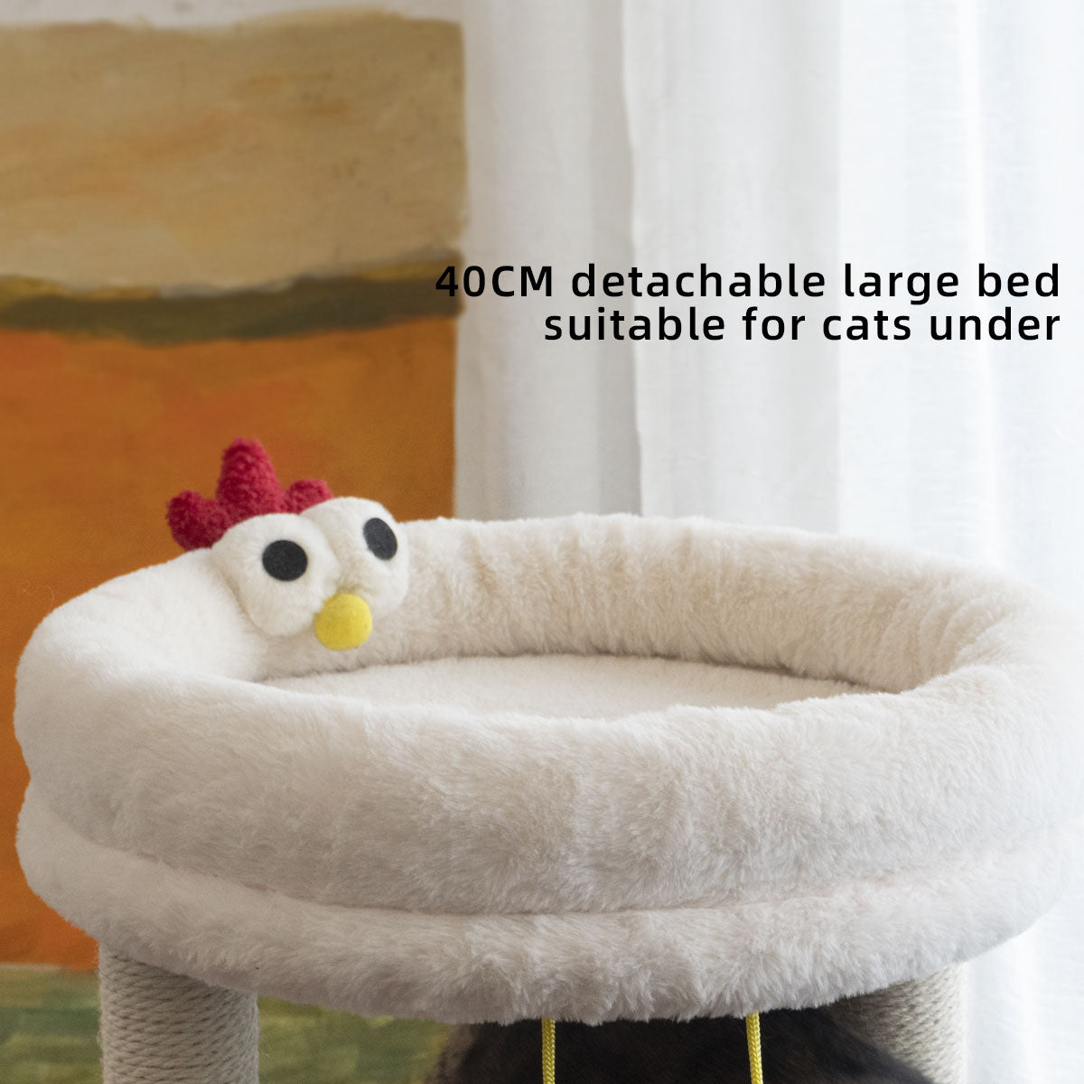 Tolea Cozy Cat Tree with Sisal Scratchers & Paw Toy | 40cm Plush Condo for Resting
