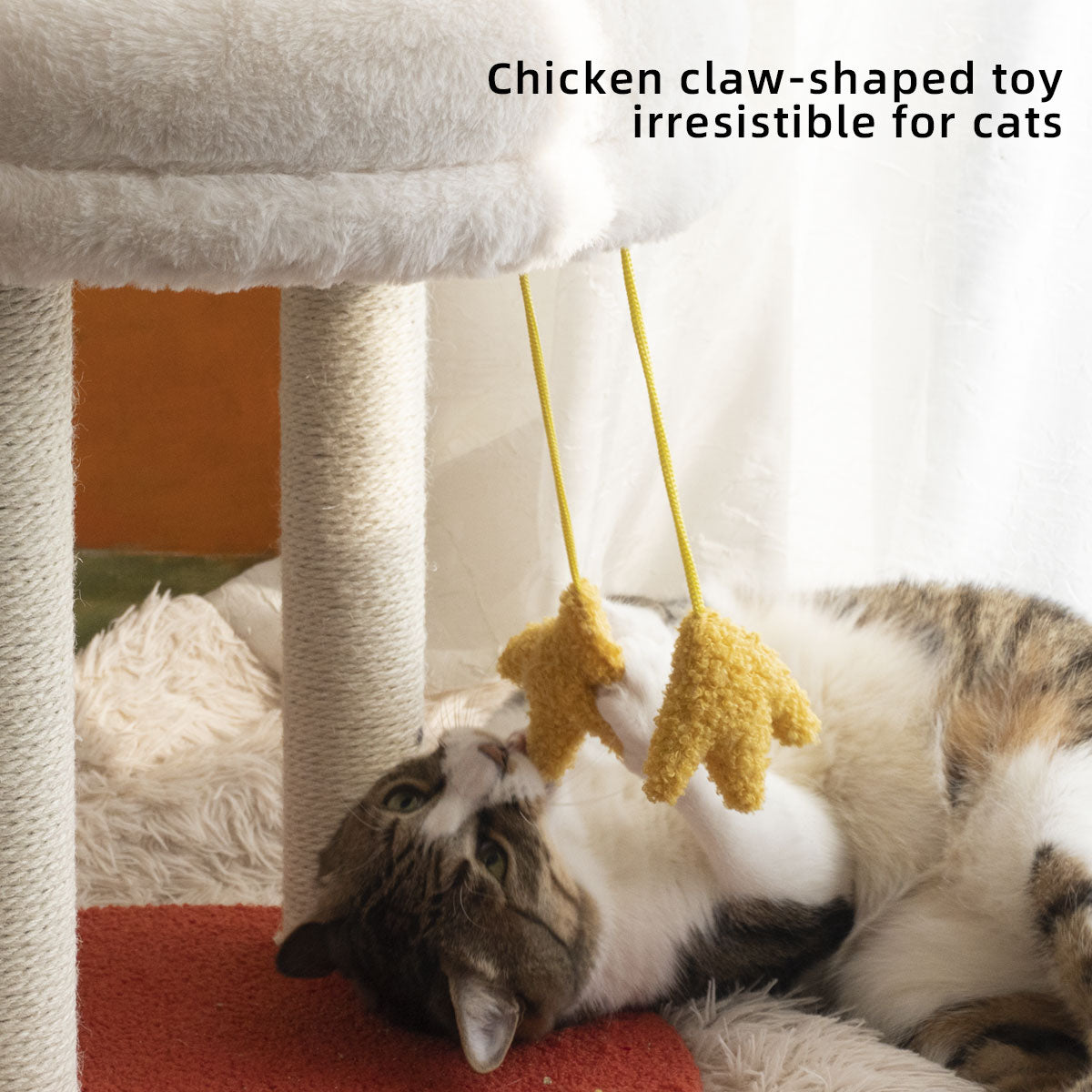 Tolea Cozy Cat Tree with Sisal Scratchers & Paw Toy | 40cm Plush Condo for Resting