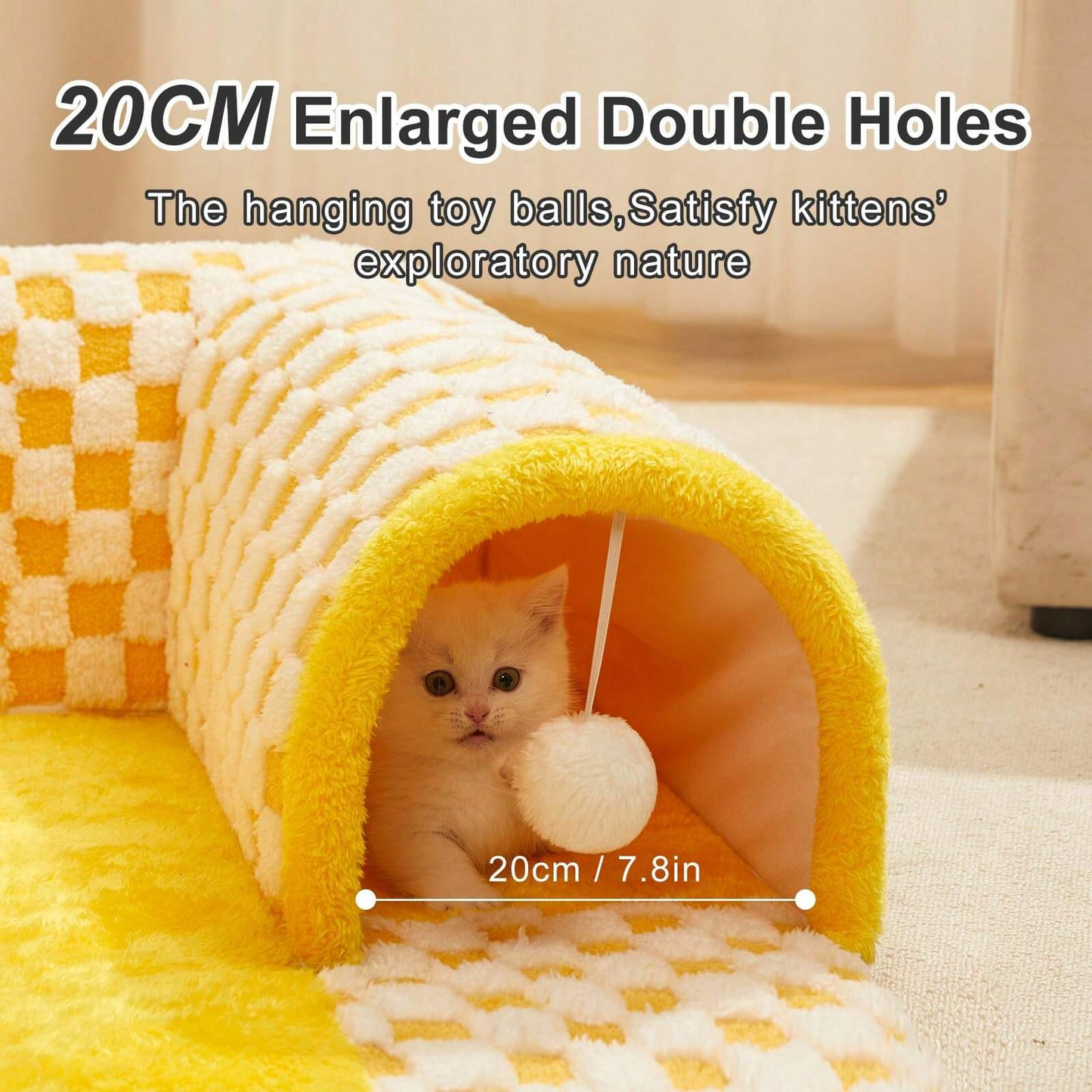 Cozy Hideaway Plush Cat Tunnel | Multi-Functional Sleeping mat & Play Tunnel