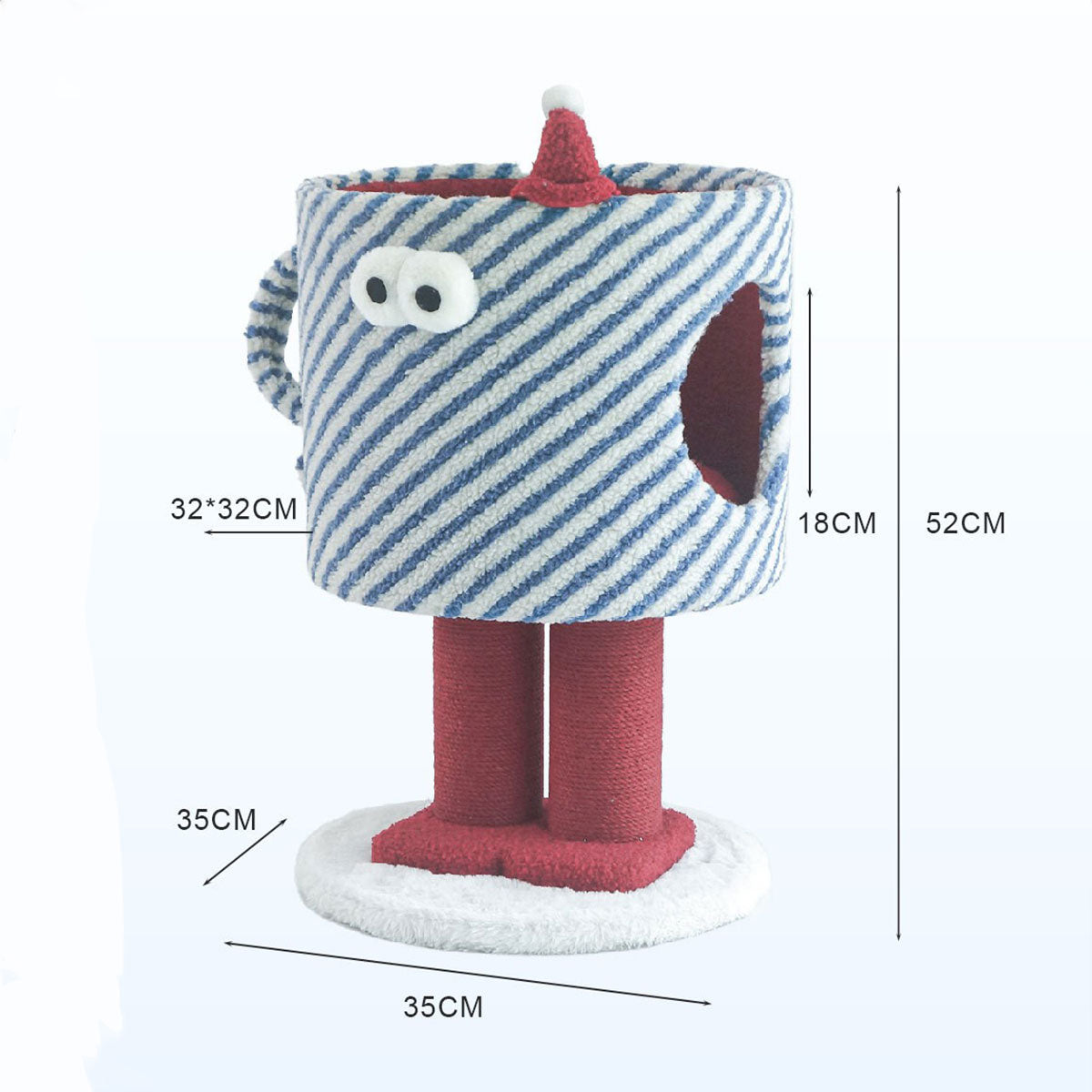 Tolea Monster Cup Cat Tree | Small Cat Condo with Scratching Posts