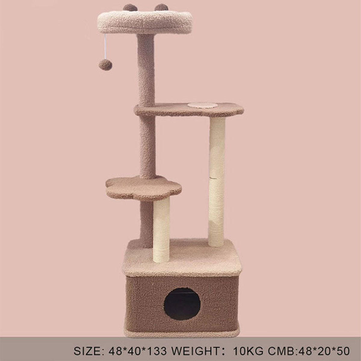 Tolea Adorable Bear Cat Tree | 4-Level Cat Condo with Large Platform
