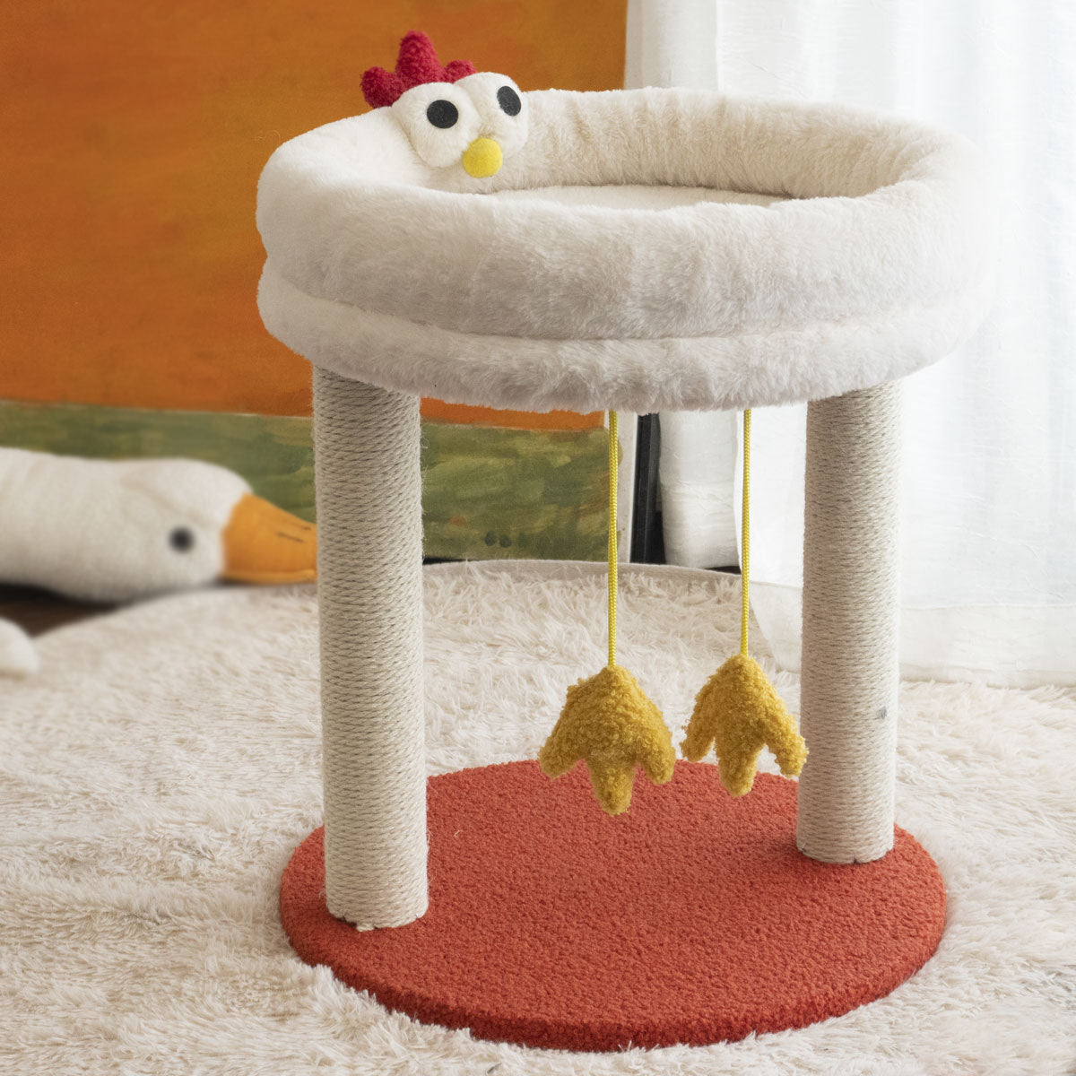Tolea Cozy Cat Tree with Sisal Scratchers & Paw Toy | 40cm Plush Condo for Resting