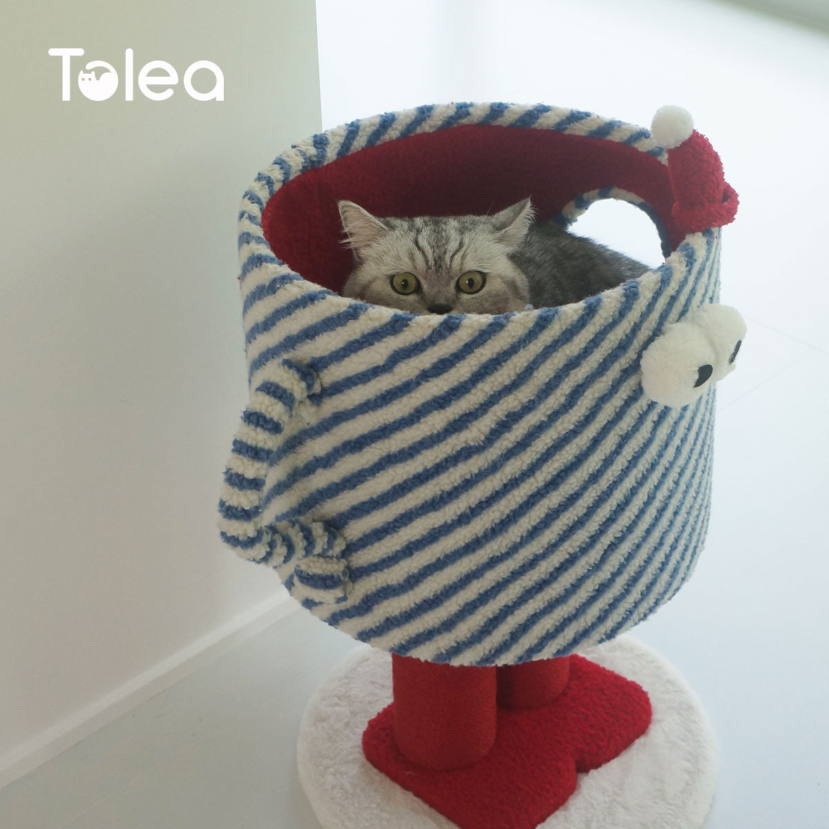 Tolea Monster Cup Cat Tree | Small Cat Condo with Scratching Posts