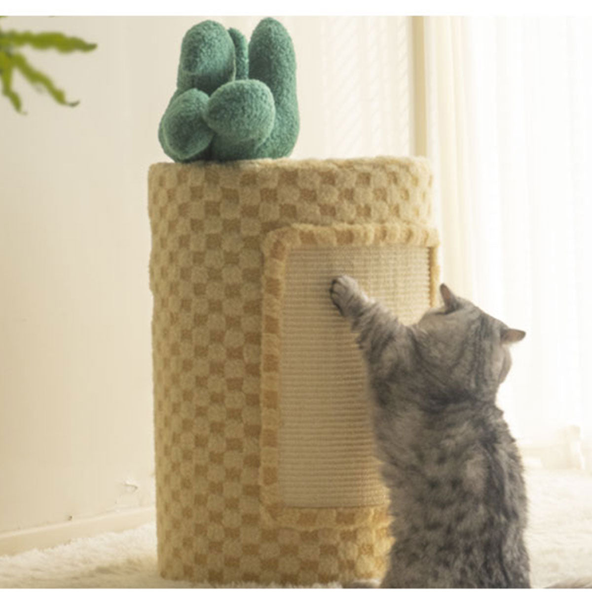 Cute & Quirky Cat House | Two-Level Pineapple Cat Bed with Scratching Mat