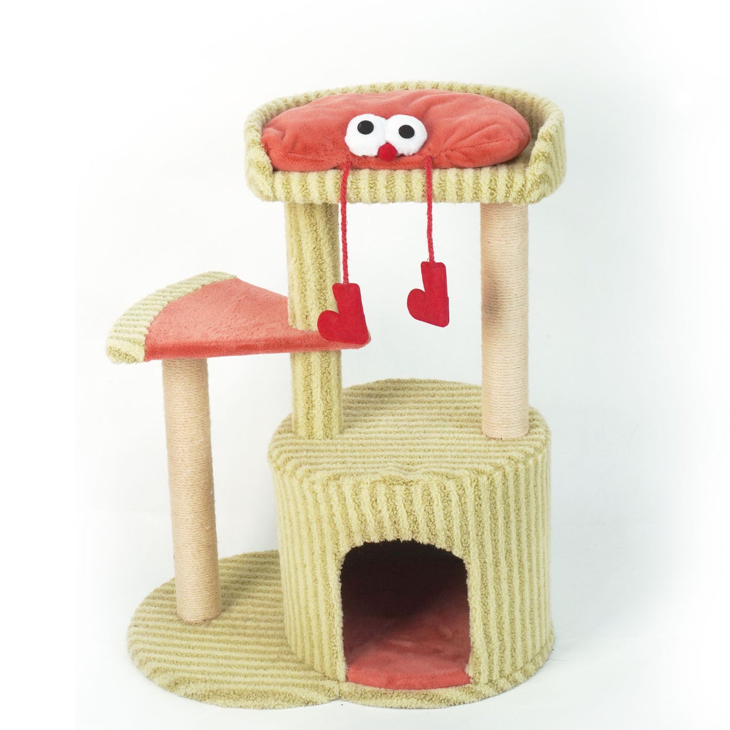 Watermelon Cat Tree Tower with Cozy Bed & Scratching Post