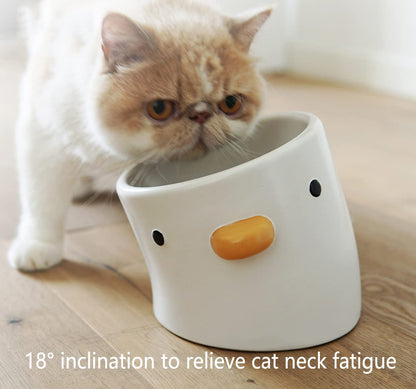 PURROOM Raised Cat Bowl 18 deg tilt cute chi