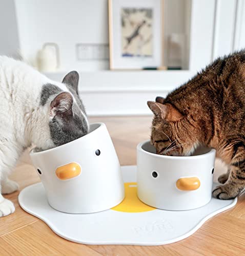PURROOM Raised Cat Bowl 18 deg tilt cute chi