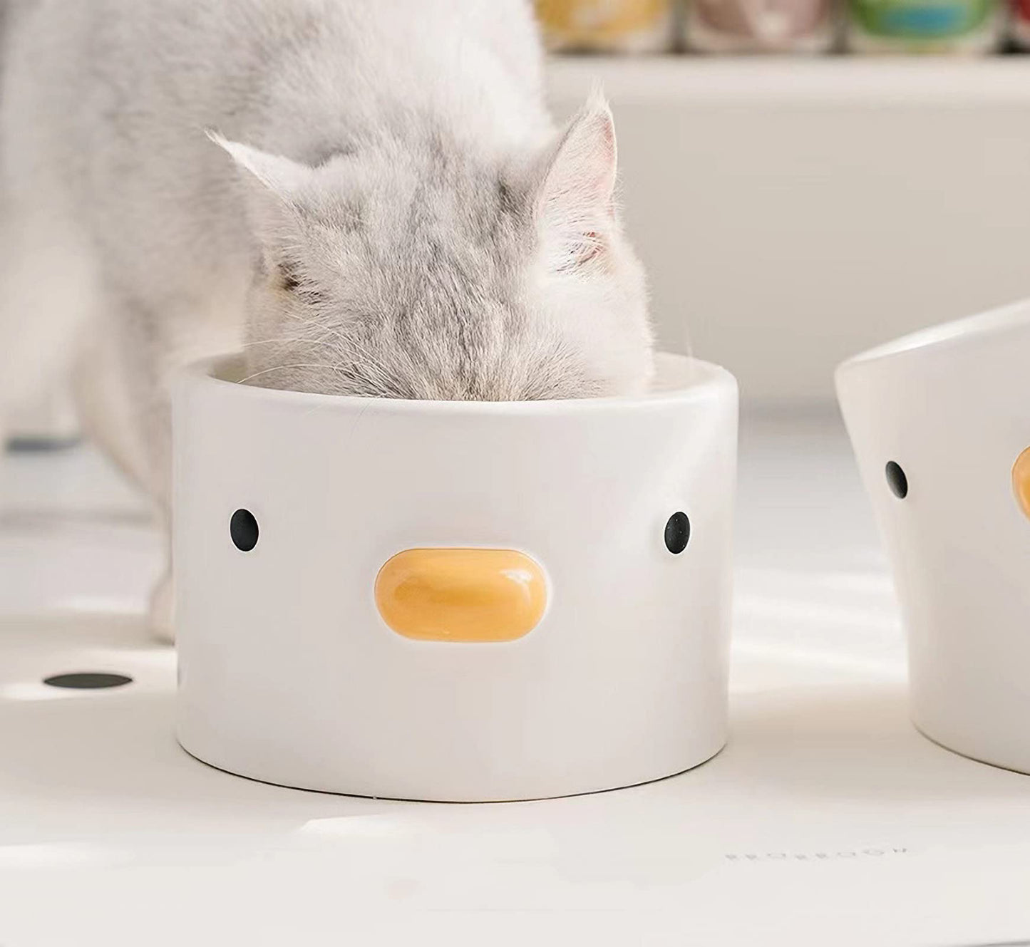 PURROOM Raised Cat Bowl 18 deg tilt cute chi