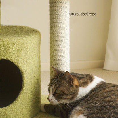 Tolea Orange-Red Blossom Cat Tree - Multi-Level Cat Condo with Plush Flower & Leaf Platforms