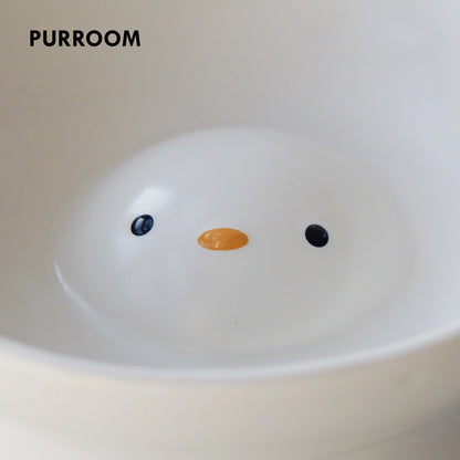 Cute Chicken Tangyuan Ceramic Cat Bowl | Dishwasher Safe Wet & Dry Food Dish