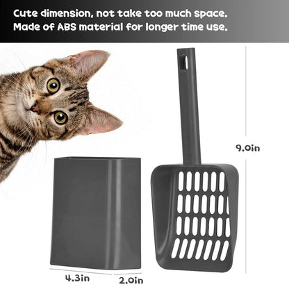 Stylish Cat Litter Scoop Set with Holder | Modern, Frosted ABS Plastic | Bestseller