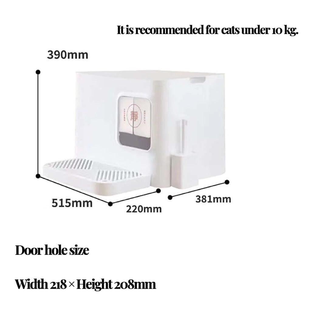 Modern Cat Litter Box with Scoop Set – White, Pink & Gray Options