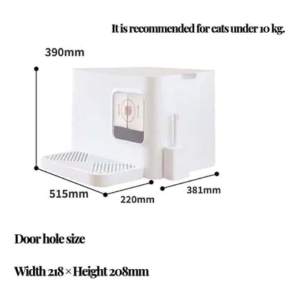 Modern Cat Litter Box with Scoop Set – White, Pink & Gray Options