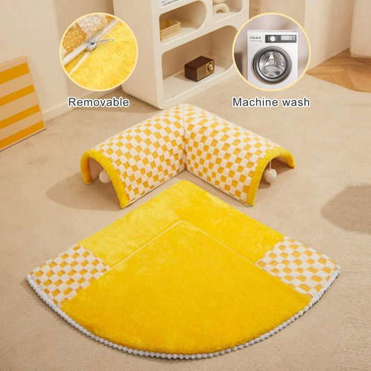 Cozy Hideaway Plush Cat Tunnel | Multi-Functional Sleeping mat & Play Tunnel