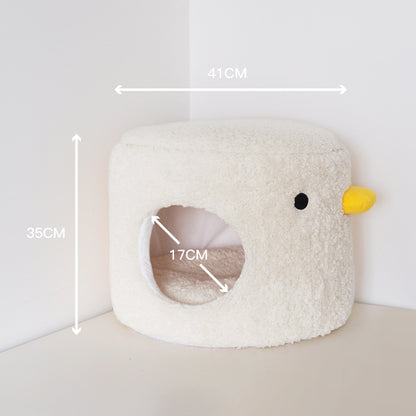 Cute Chicken Themed Cat Nest | Soft Cotton Fleece Pet Bed with Unique Design