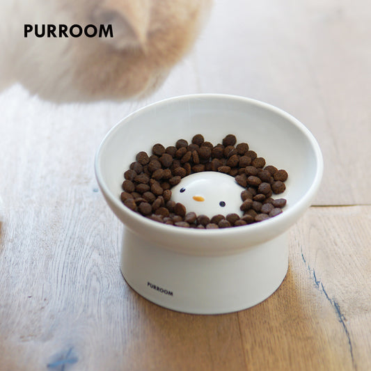 Cute Chicken Tangyuan Ceramic Cat Bowl | Dishwasher Safe Wet & Dry Food Dish