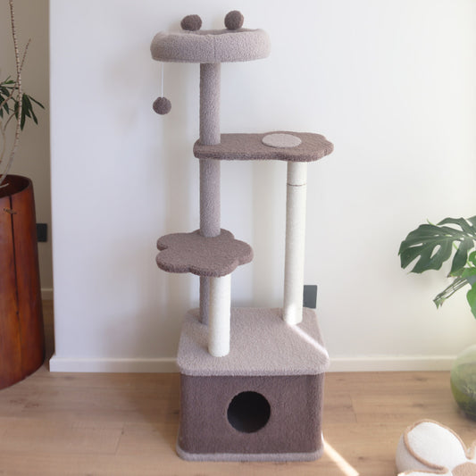 Tolea Adorable Bear Cat Tree | 4-Level Cat Condo with Large Platform
