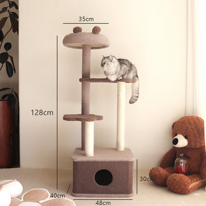 Tolea Adorable Bear Cat Tree | 4-Level Cat Condo with Large Platform
