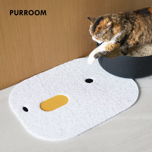 Cute Cartoon Chicken Cat Litter Mat | Eco-Friendly Litter Trapper with Non-Slip Base