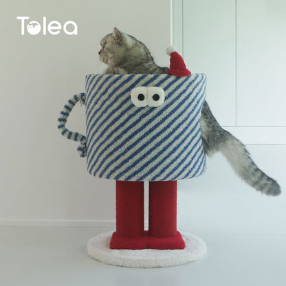 Tolea Monster Cup Cat Tree | Small Cat Condo with Scratching Posts