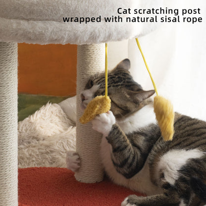 Tolea Cozy Cat Tree with Sisal Scratchers & Paw Toy | 40cm Plush Condo for Resting